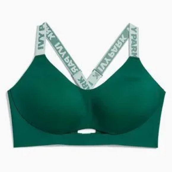 Adidas x Ivy Park Cutout Sport Bra - Dark Green/Mint - Picture 2 of 5